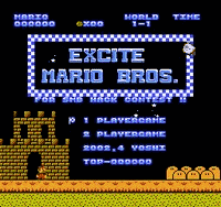 Excite Mario Bros Title Screen